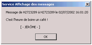  Apperu du message que l'on reoit. 